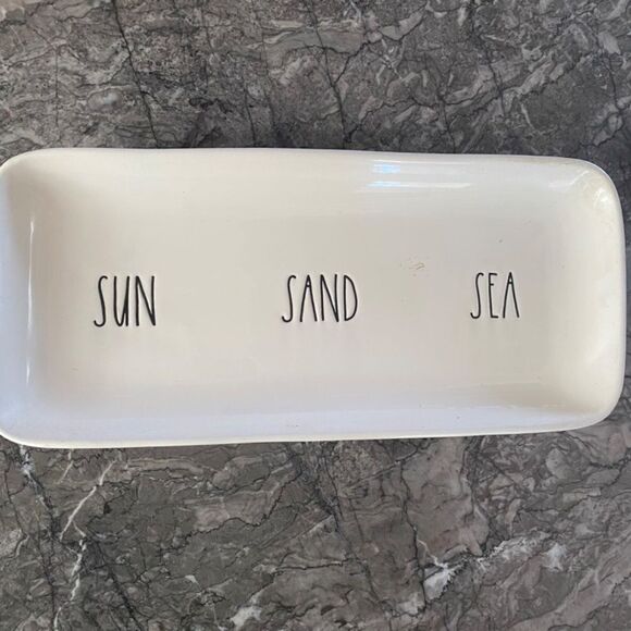 Rae Dunn SUN SAND SEA 4-piece Set Platter Plus 3 Dishes Flaw - Picture 5 of 5